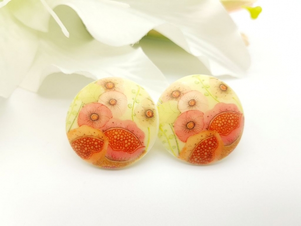 Große Ohrstecker Mohnblumen Motiv